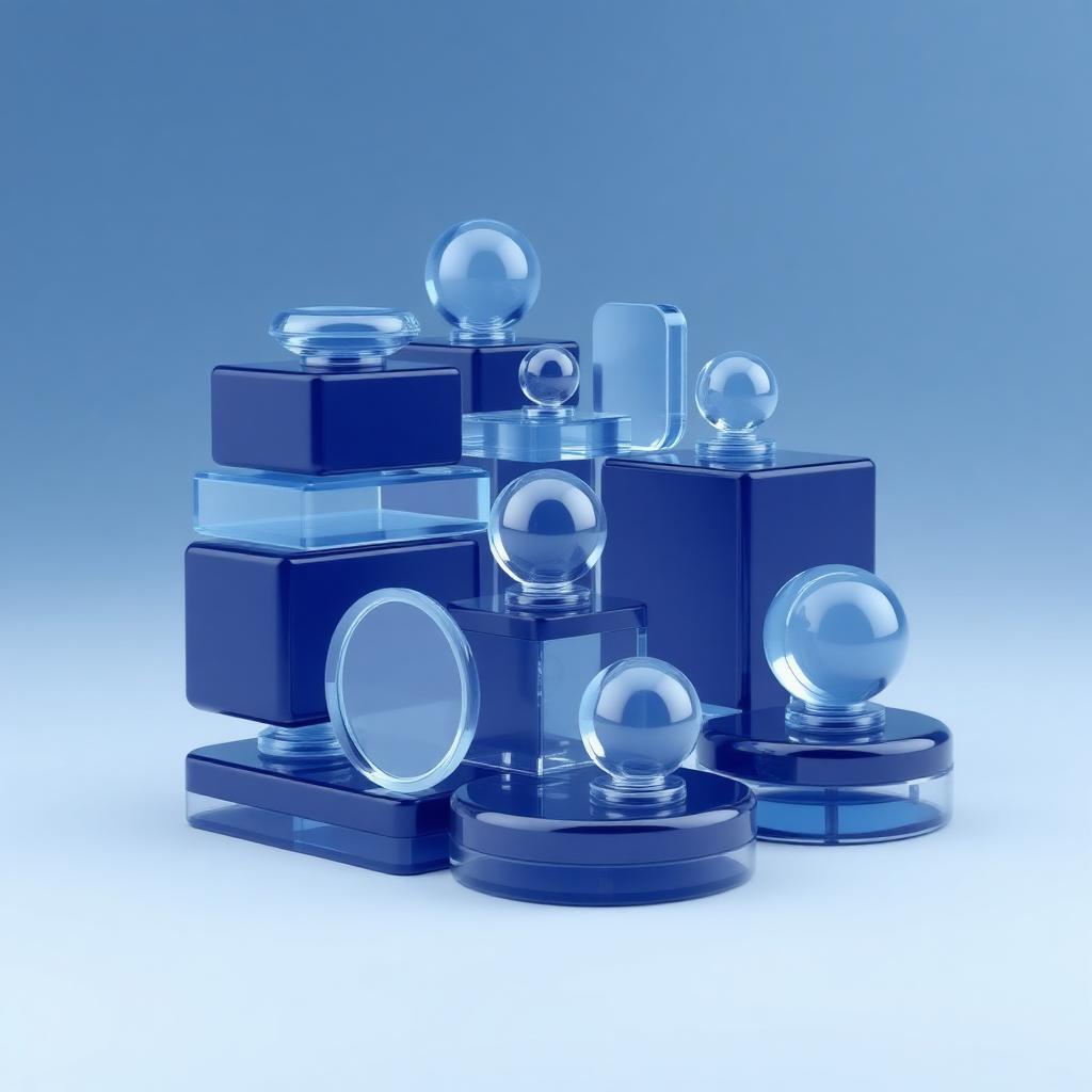Abstract glass shapes representing clear answers