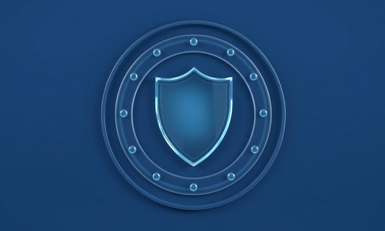 Abstract glass shield representing ongoing security and maintenance