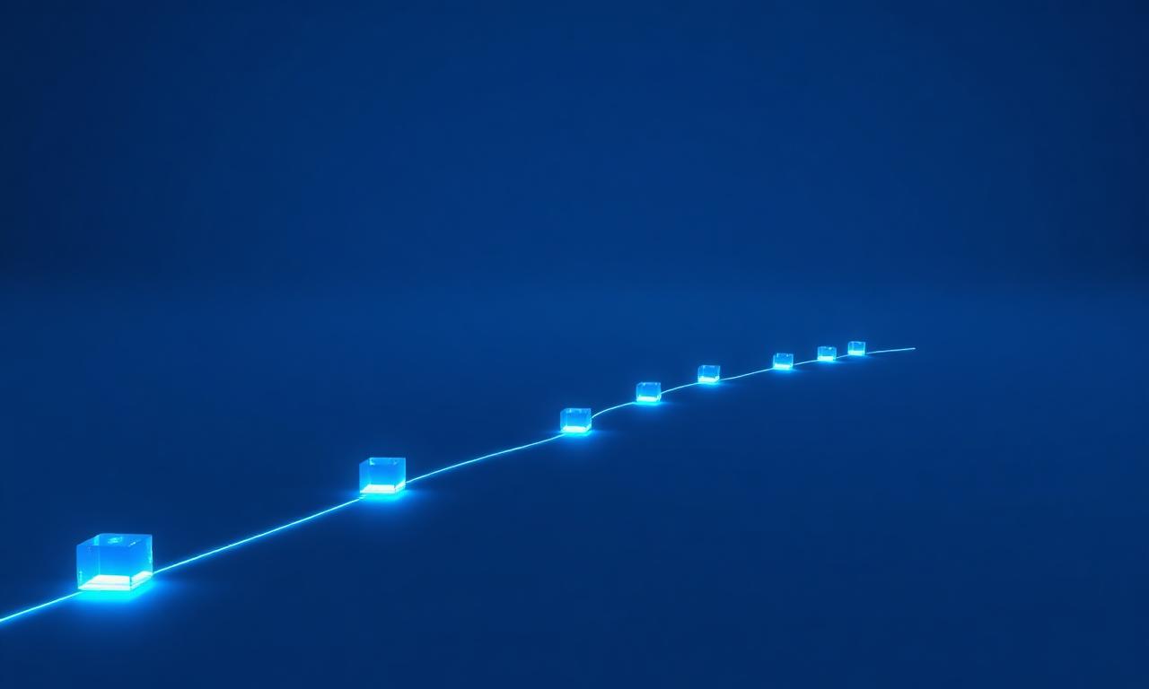 Abstract path of connected waypoints representing an end-to-end setup